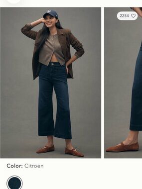 Colette High-Rise Wide-Leg Jeans in Citroen Blue